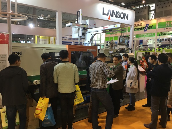 lanson plastic injection molding machine in the exhibition
